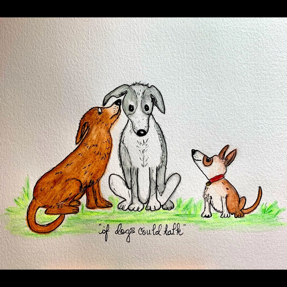 Watercolor painting dogs